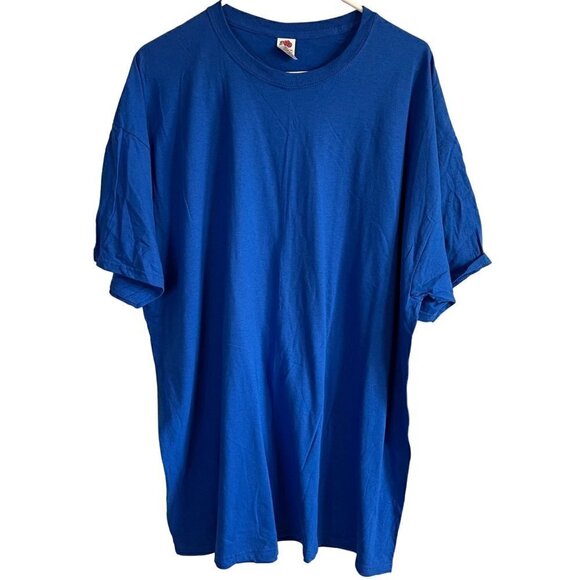 NWOT Fruit of the Loom HD Cotton Short Sleeve T-Shirt Crew Neck Mens 2XL Blue - Picture 2 of 6